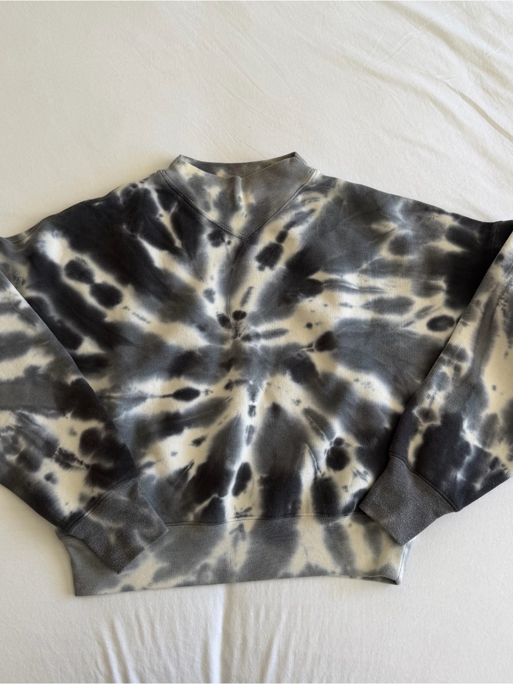 Black & White Tie-Dye Crewneck Sweatshirt